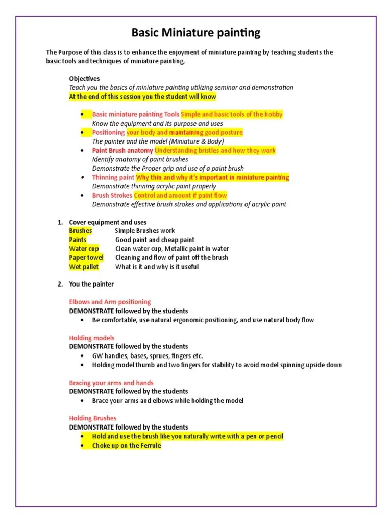 Basic Miniature Painting | PDF | Paintings | Paint