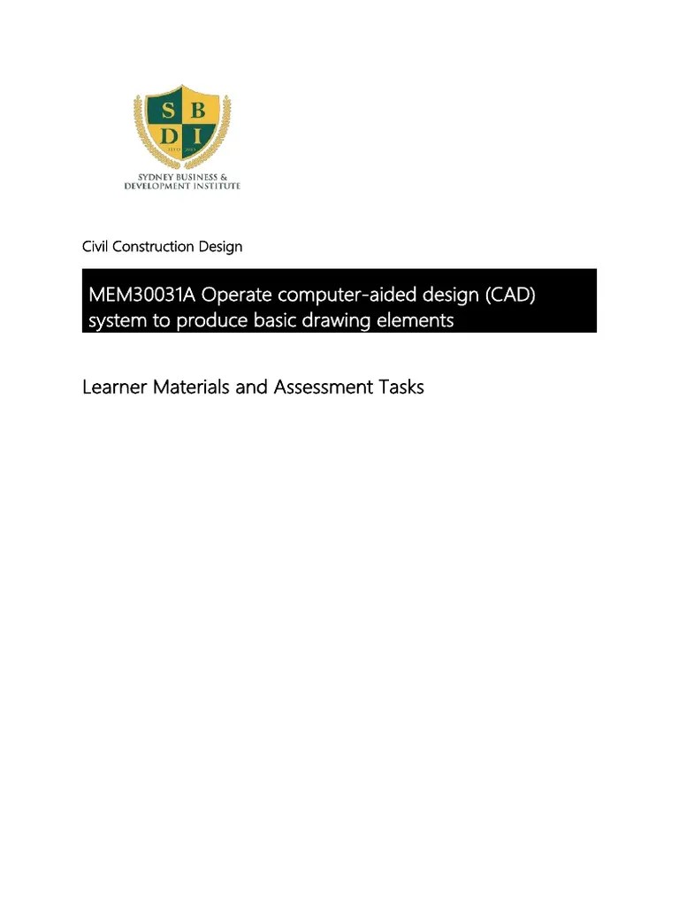 Learner Materials MEM30031A Operate Computer Aided Design CAD PDF | PDF | Computers