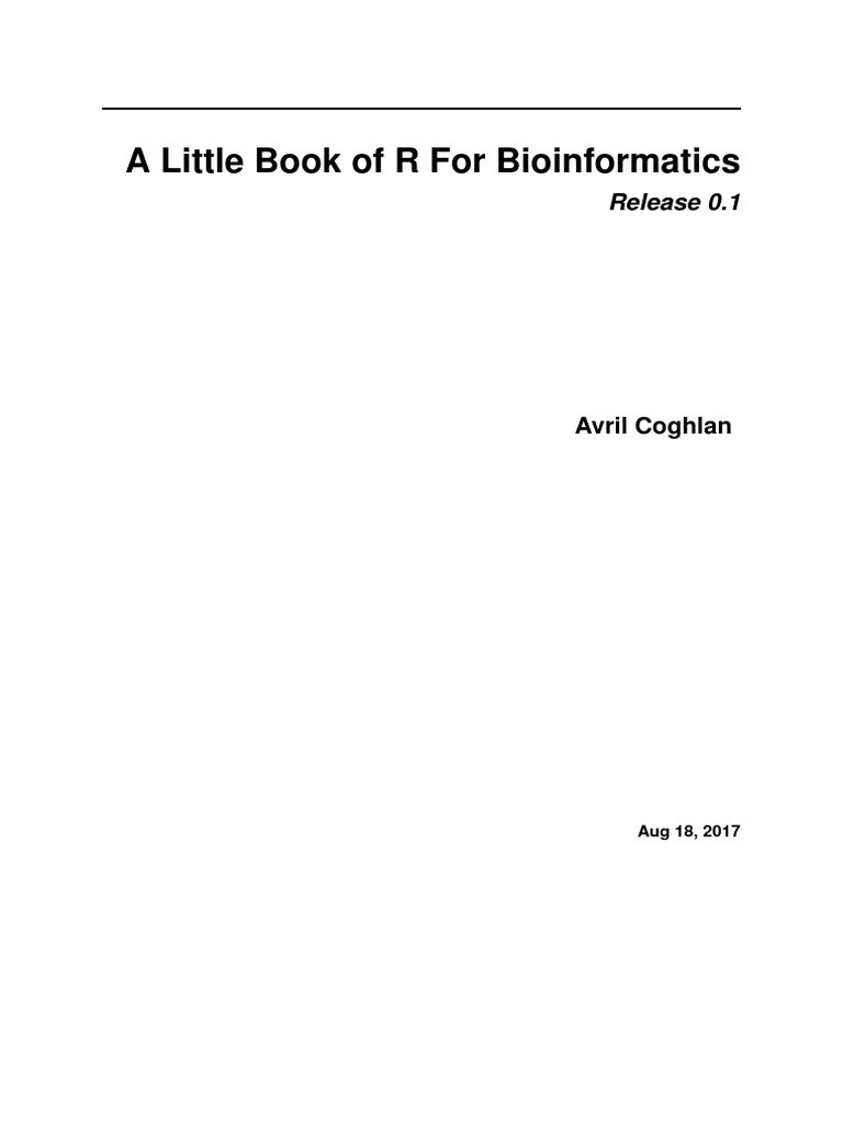 A Little Book Of R For Bioinformatics | PDF