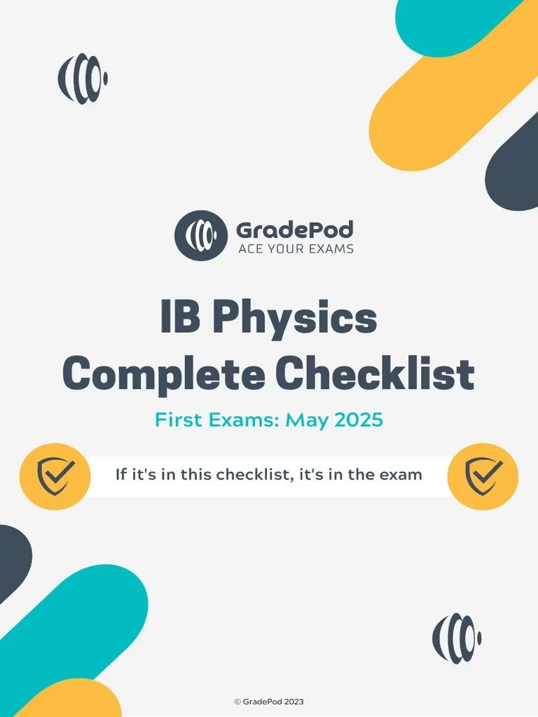 Ib Physics New Syllabus 2023 Learning Objectives Checklist | PDF