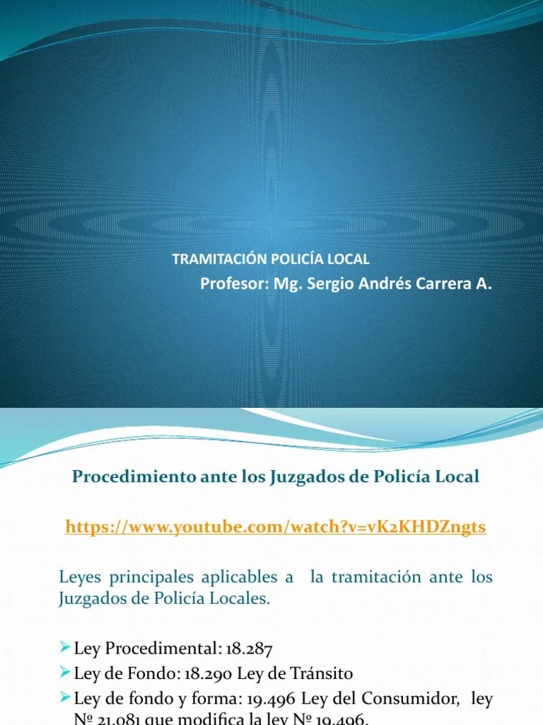 Unidad II (1) Procedimiento Policía Local | PDF | Evidencia (ley) | Demanda Judicial