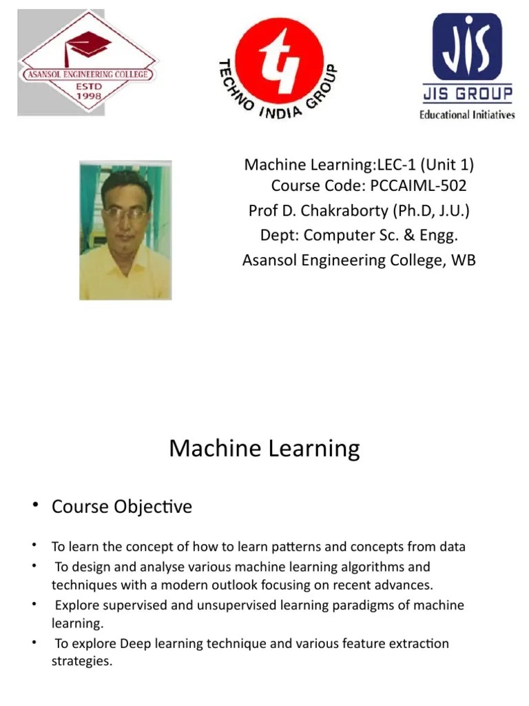 Lec-1 ML Intro | PDF | Statistical Classification | Machine Learning