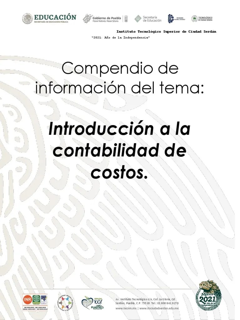 Tema 1 Introducción A La Contabilidad De Costos | PDF | Contabilidad De ...
