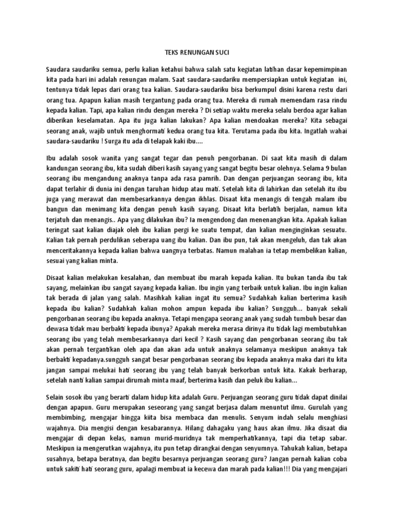 Teks Renungan Malam | PDF