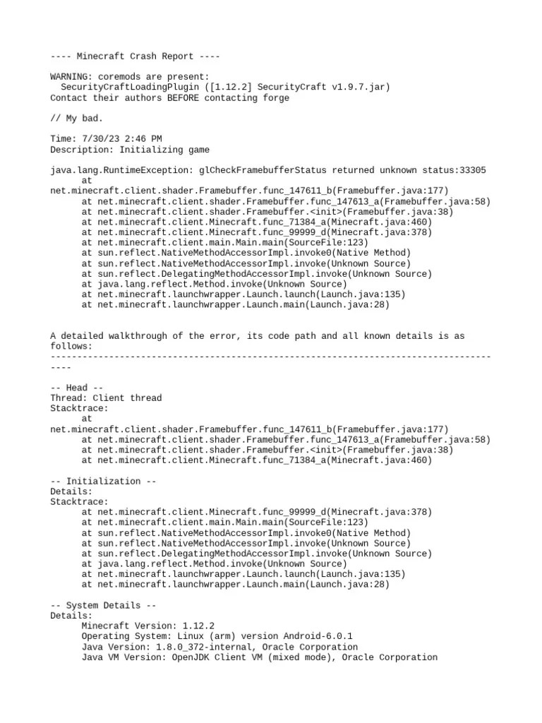 Crash 2023 07 30 - 14.46.22 Client | PDF | Java (Programming Language ...