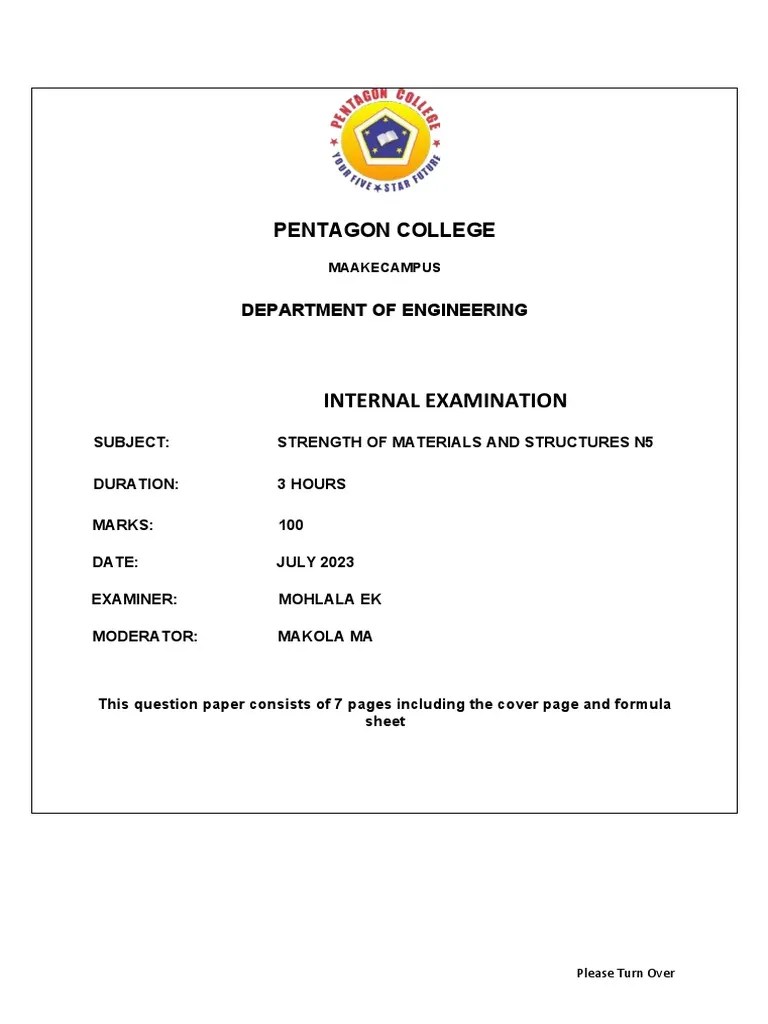 N5 Strength Of Materials And Structures 2023 | PDF