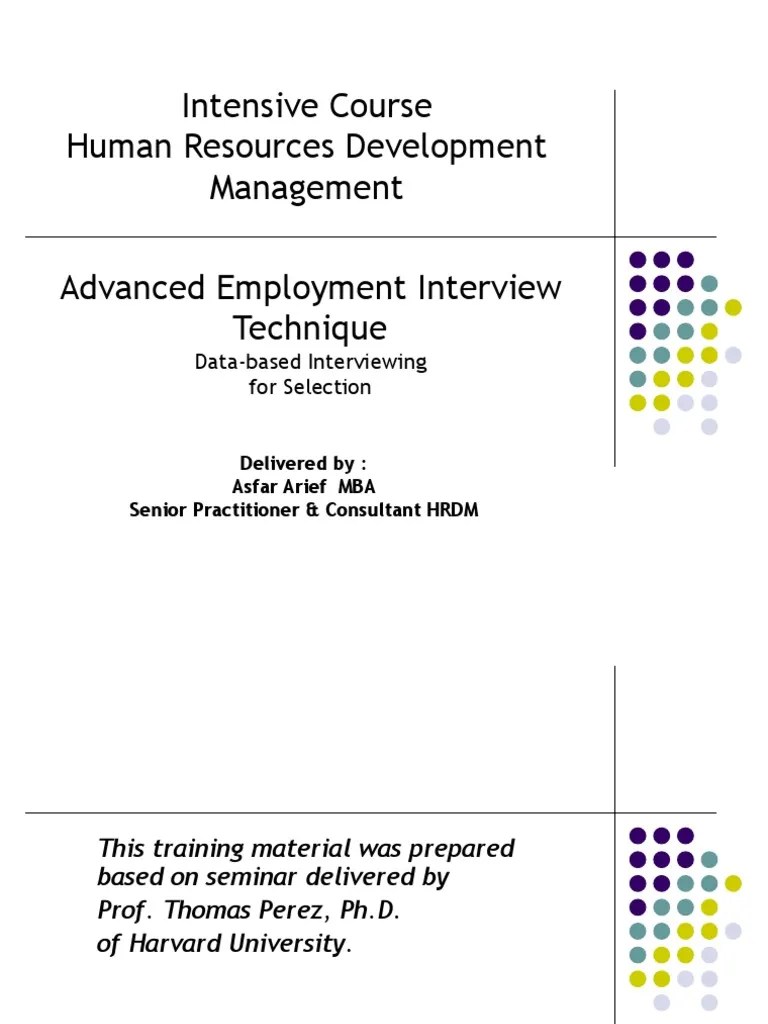 5 Advanced Interview Technique | PDF | Competence (Human Resources) | Interview