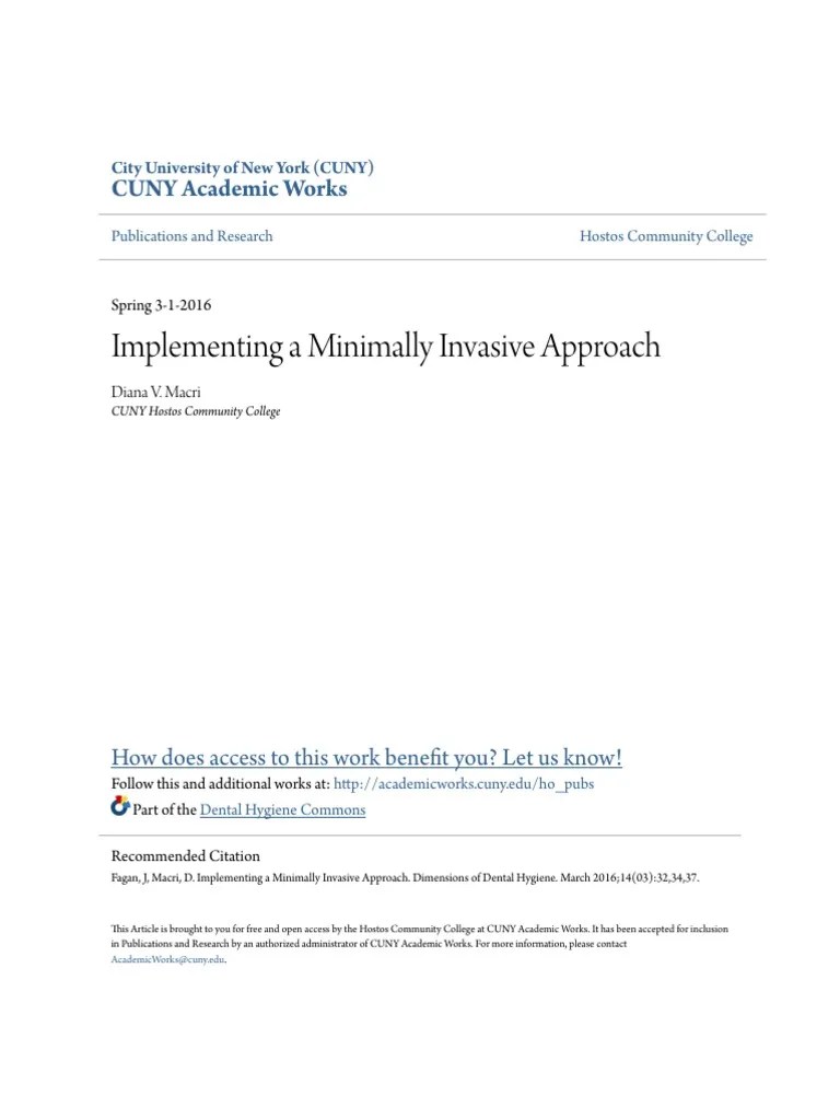 Implementing A Minimally Invasive Approach | PDF