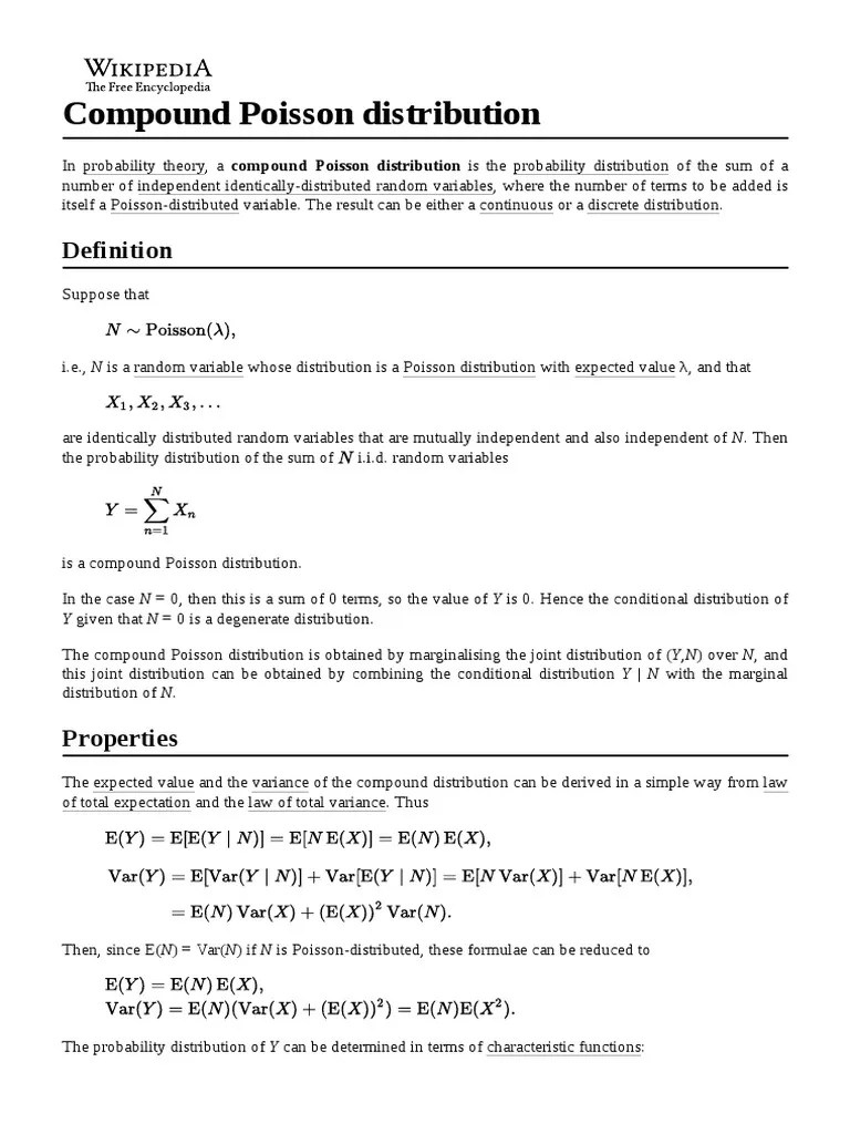 Compound Poisson Distribution | PDF | Probability Distribution | Statistical Theory