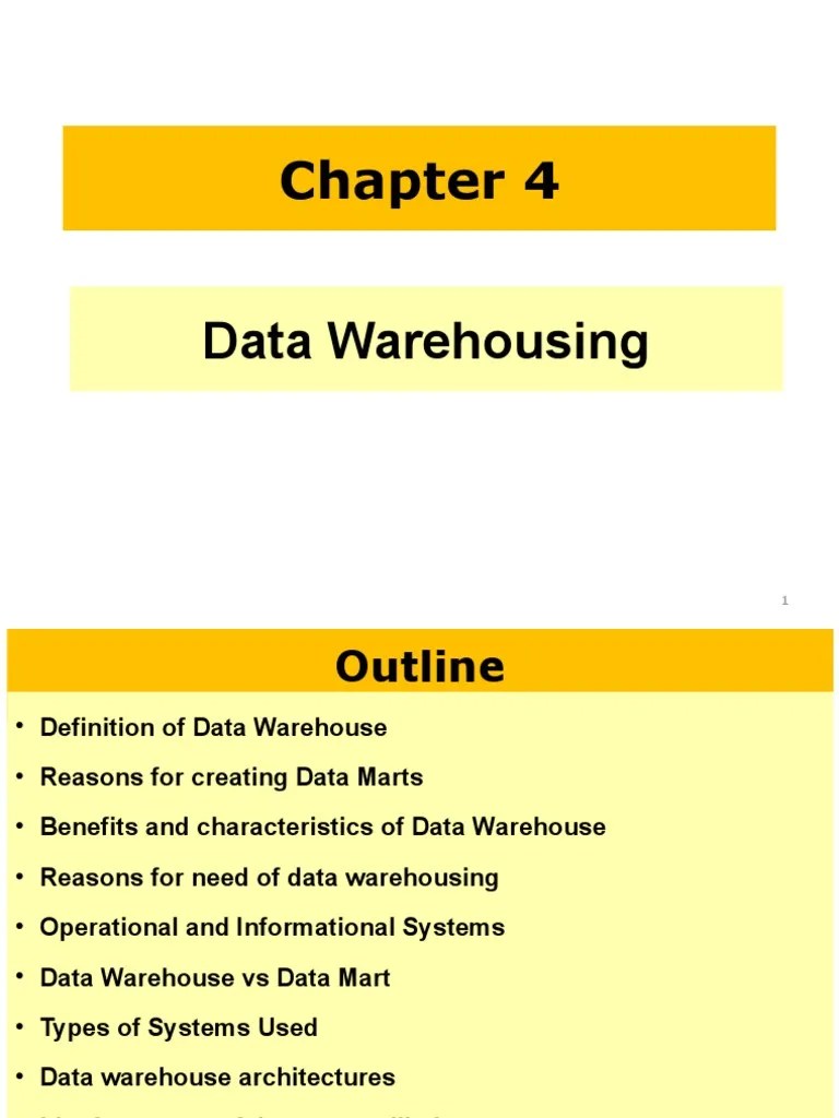 Ch4 - Data Warehousing | PDF | Data Warehouse | Data Analysis