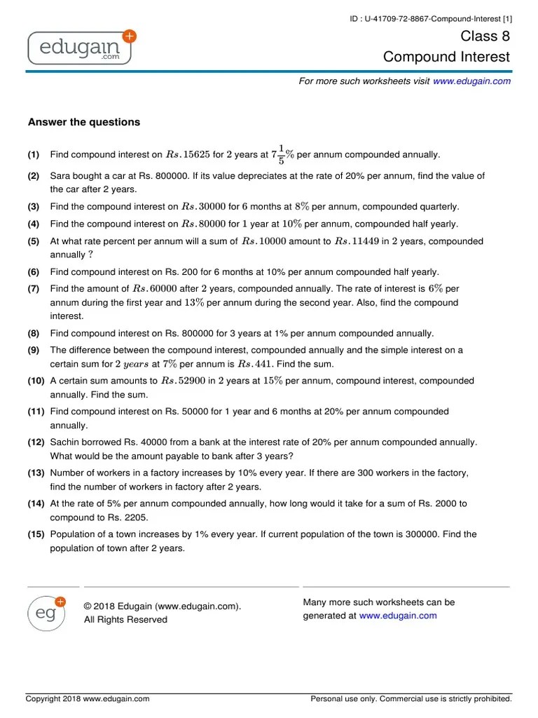 Compound Interest 2 | PDF