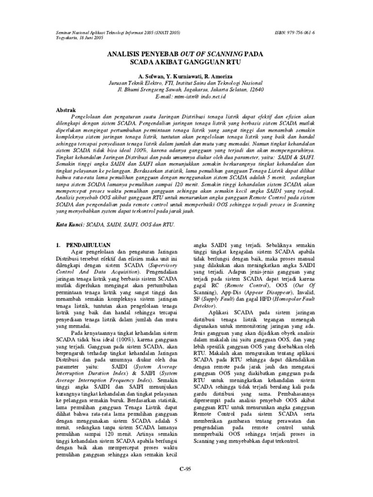 Analisis Penyebab Out Of Scanning Pada Scada Akibat Gangguan Rtu - PDF | PDF