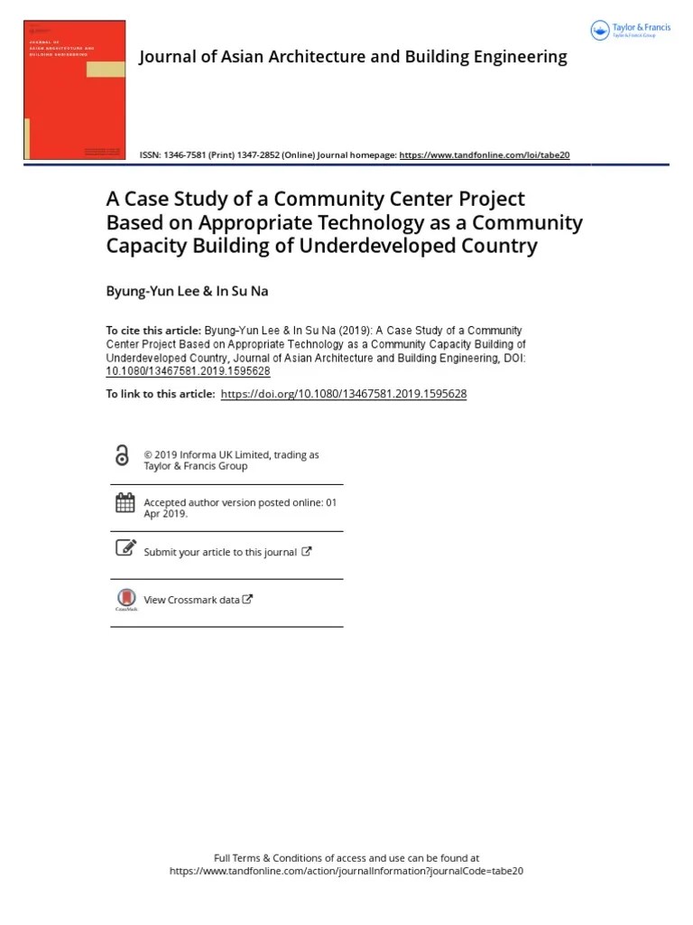 A Case Study Of A Community Center Project Based | PDF | Appropriate Technology | Urbanization