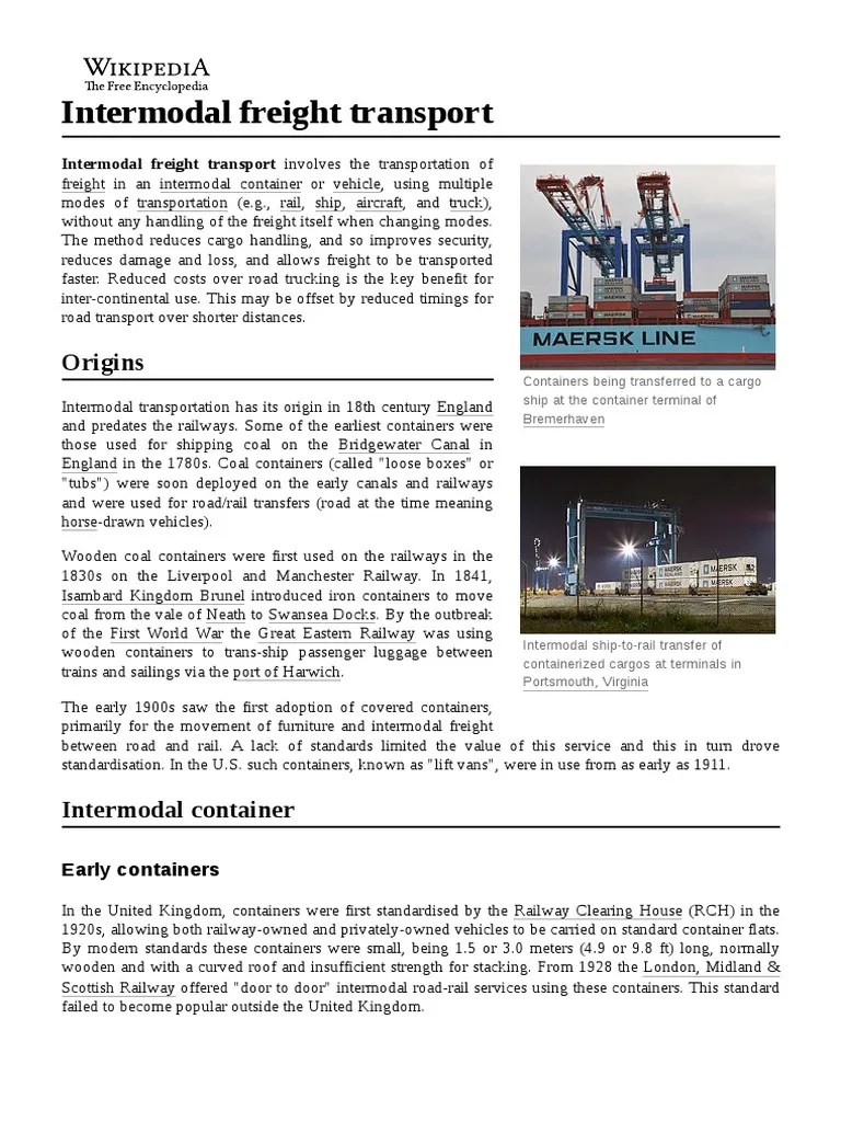 Intermodal Freight Transport | PDF