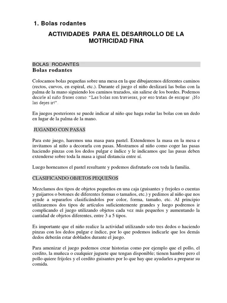 Actividades De La Motricidad Fina | PDF | Papel