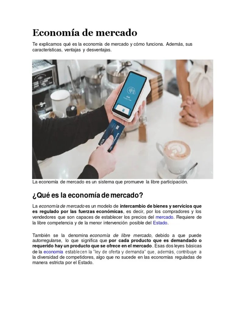 Economía De Mercado | PDF | Mercado (economía) | Oferta (economía)