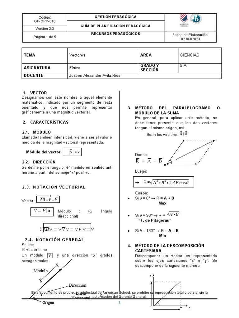 Vectores | PDF | Vector Euclidiano | Física