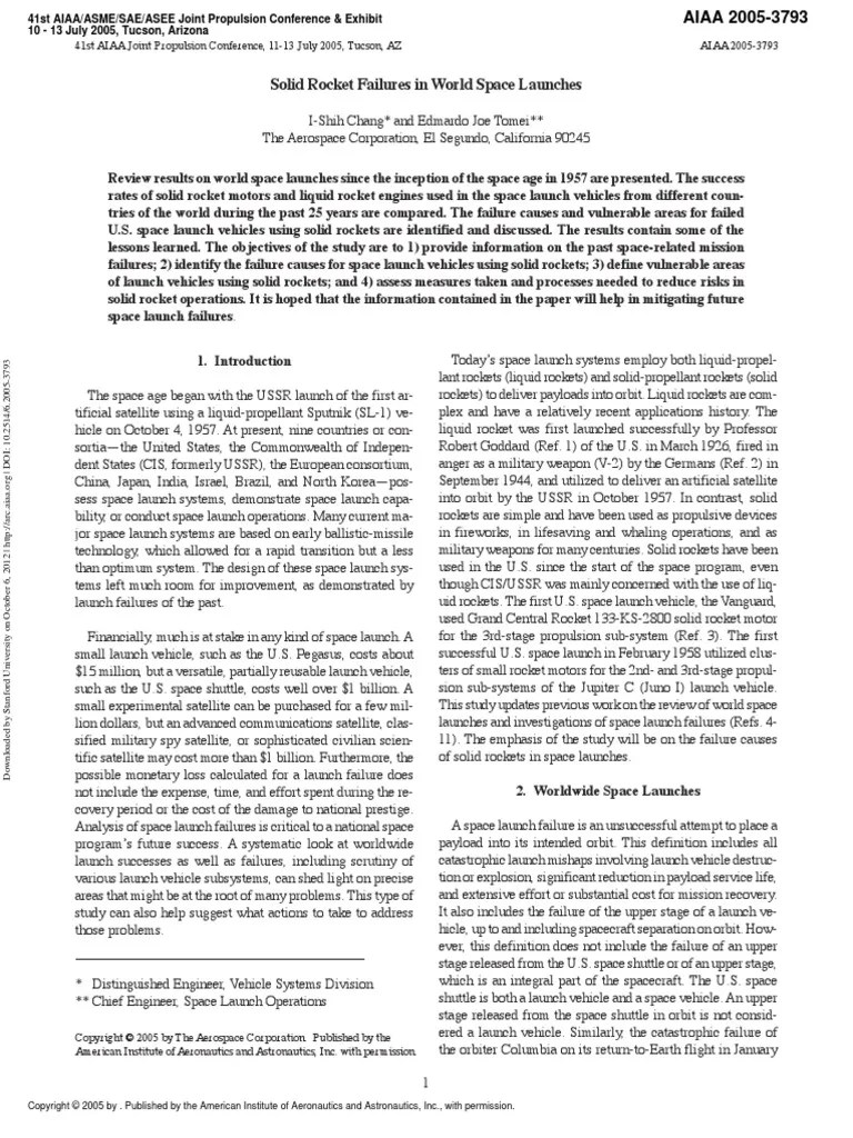Solid Rocket Failures In World Space Launches | PDF | Rocket | Rocket ...