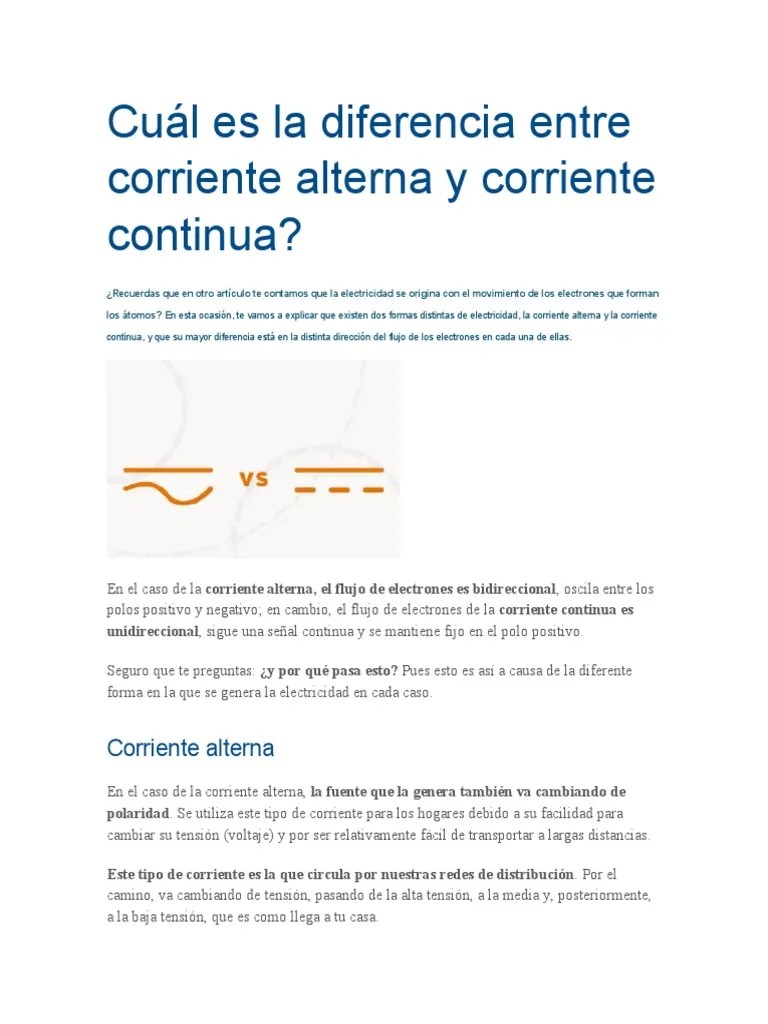 7-Diferencia Corriente Continua Y Alterna | PDF
