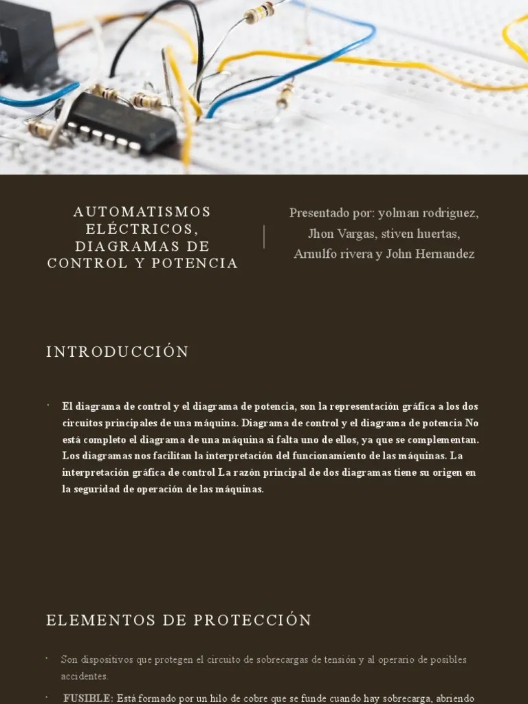 Automatismos Eléctricos, Diagramas De Control Y Potencia | PDF | Relé | Ingenieria Eléctrica