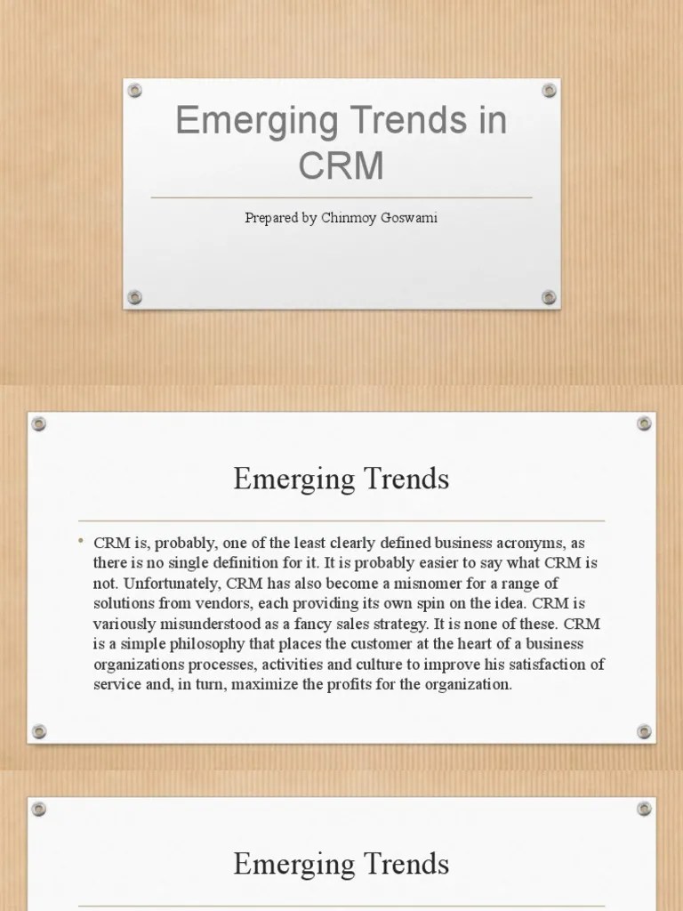 CRM - Emerging Trends | PDF | Customer Relationship Management | Cloud ...