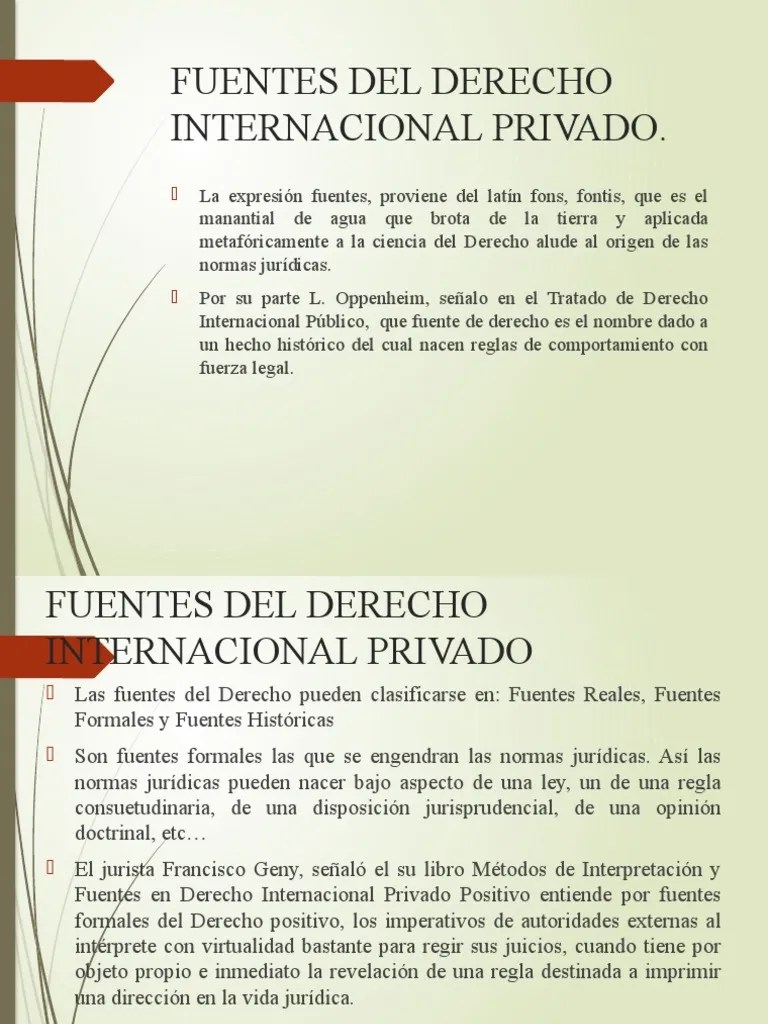 Fuentes De Derecho Internacional Privado, Desde Diversos Puntos De ...