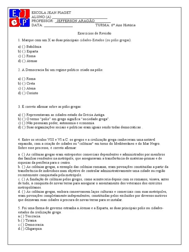 Revisão 6° Ano | PDF