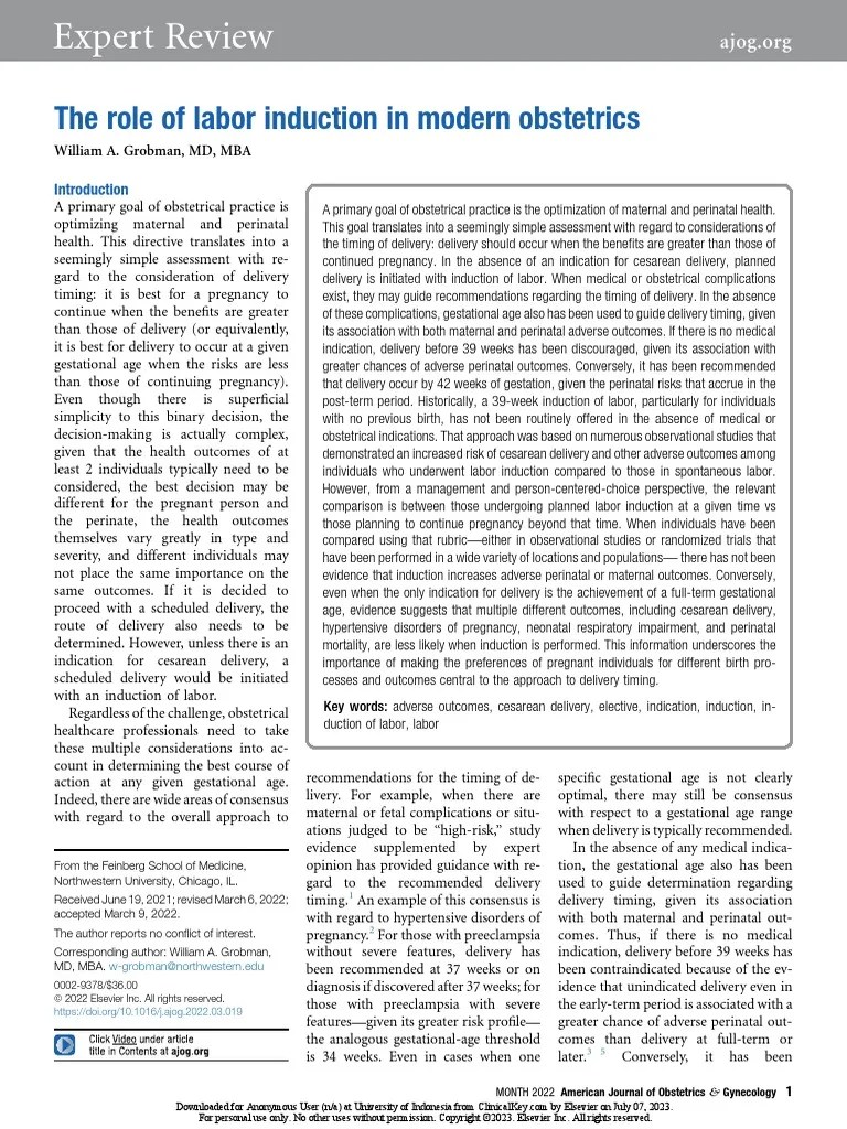 The Role Of Labor Induction In Modern Obstetrics | PDF | Childbirth ...