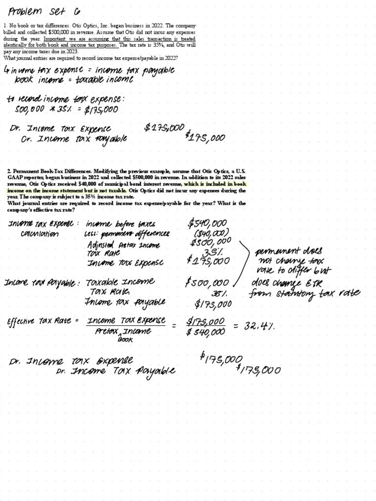 Problem Set 6 | Download Free PDF | Tax Expense | Expense
