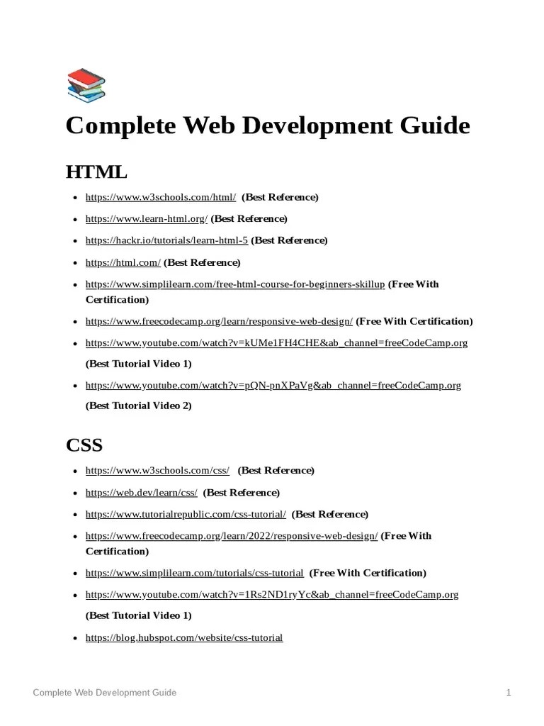 Complete Web Development Resource Guide | PDF | World Wide Web ...
