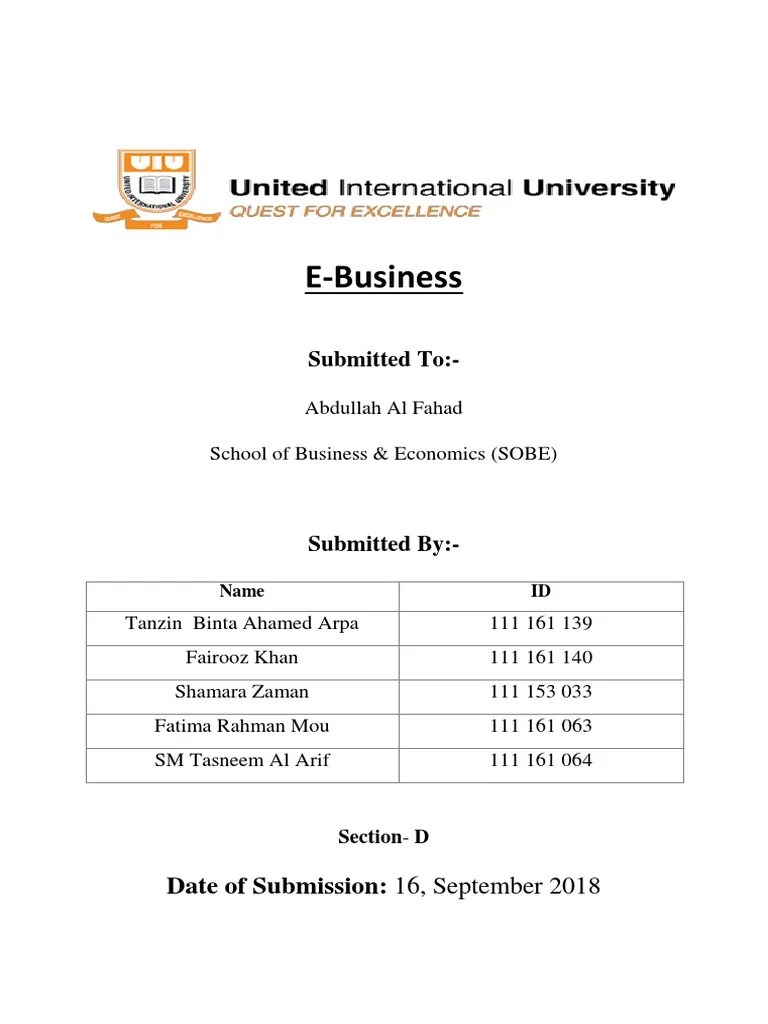 E-Business Report PDF | PDF | E Commerce | Subscription Business Model