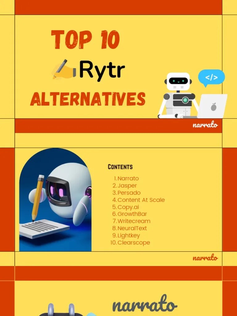 10 Best Rytr Alternatives For AI Content Writing | PDF
