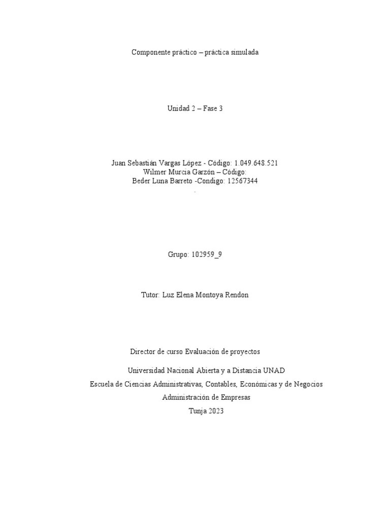 Fase 3 - Componente Práctico - Práctica Simulada. | PDF | Inflación | Rentabilidad Sobre ...