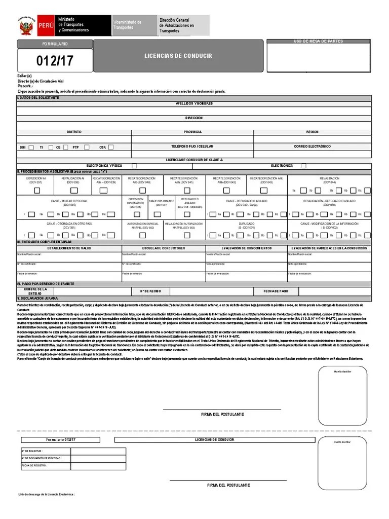 Formulario De Solicitud De Licencia De Conducir PDF | PDF