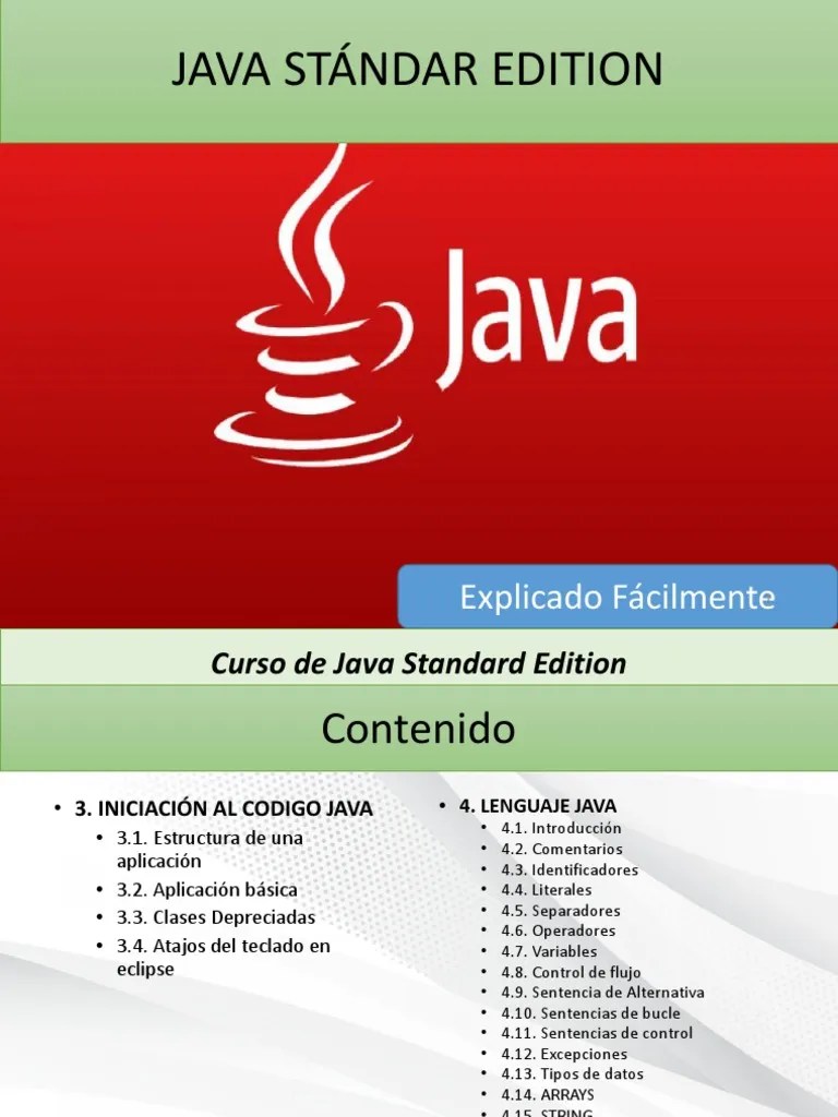JAVA Pres 2 Conceptos Básicos | PDF | Java (lenguaje De Programación ...