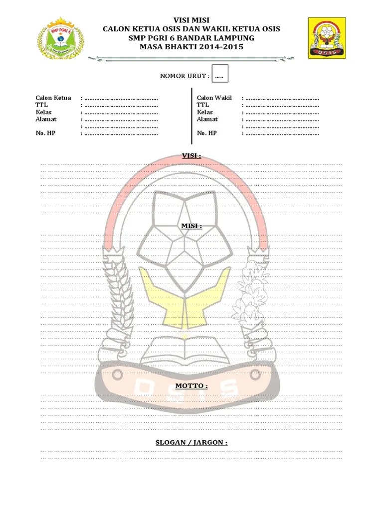 Visi & Misi Calon Ketua & Wakil Osis | PDF