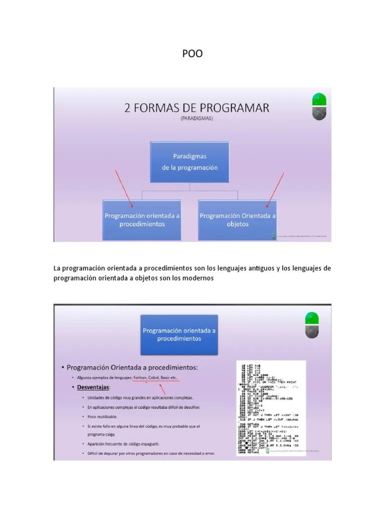 Poo I | PDF | Objeto (informática) | Programación Orientada A Objetos