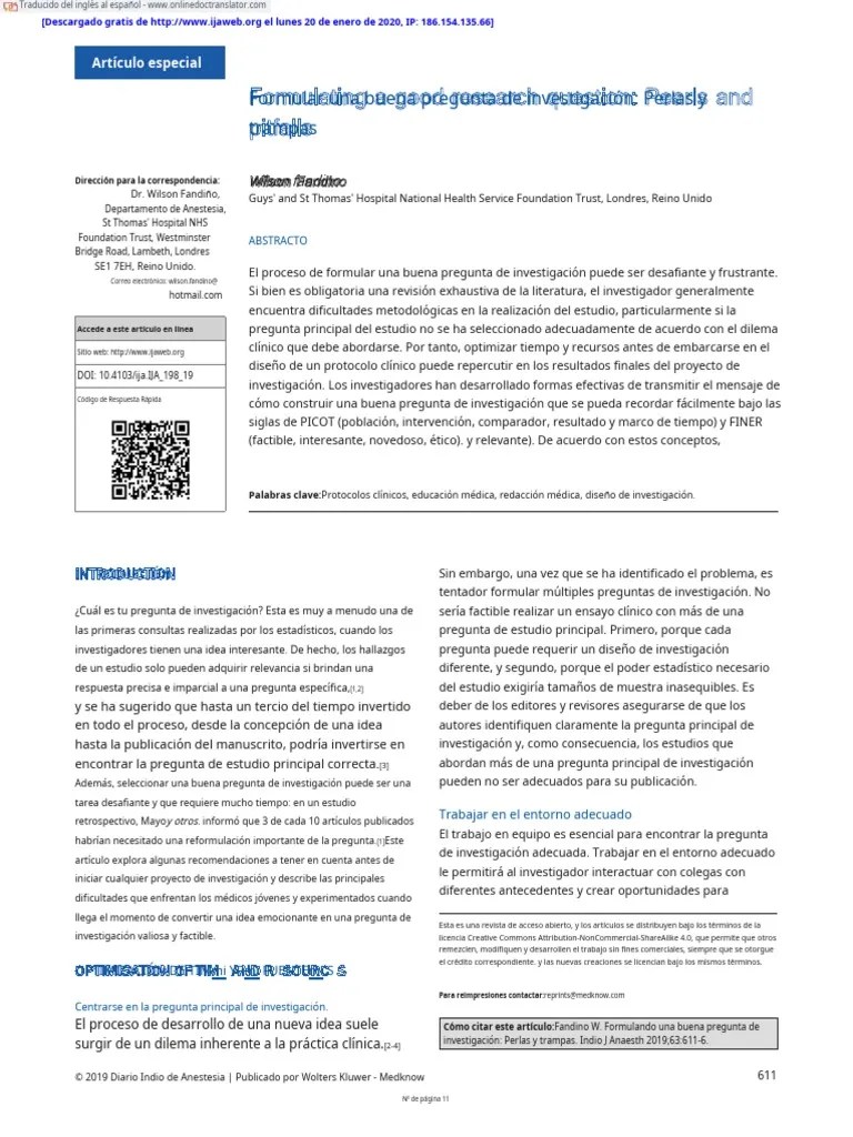 Formulating Research Question - En.es | PDF