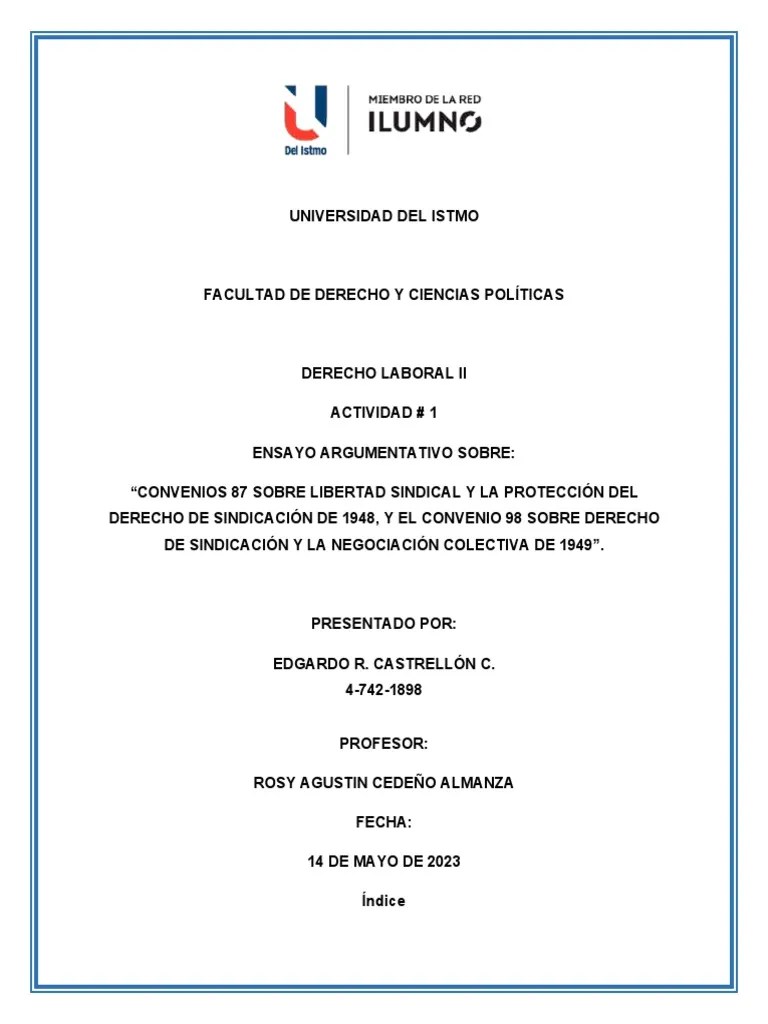 Actividad 1, Derecho Laboral II | PDF | Sindicato | Derecho Laboral