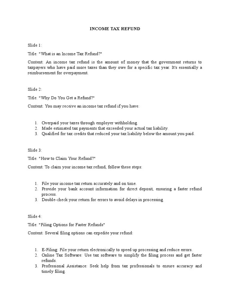 Income Tax Refund | PDF | Tax Refund | Corporations