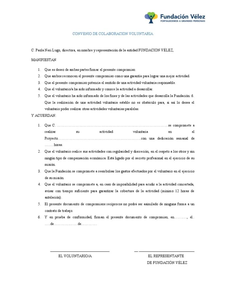 Convenio De Colaboracion Voluntaria | PDF