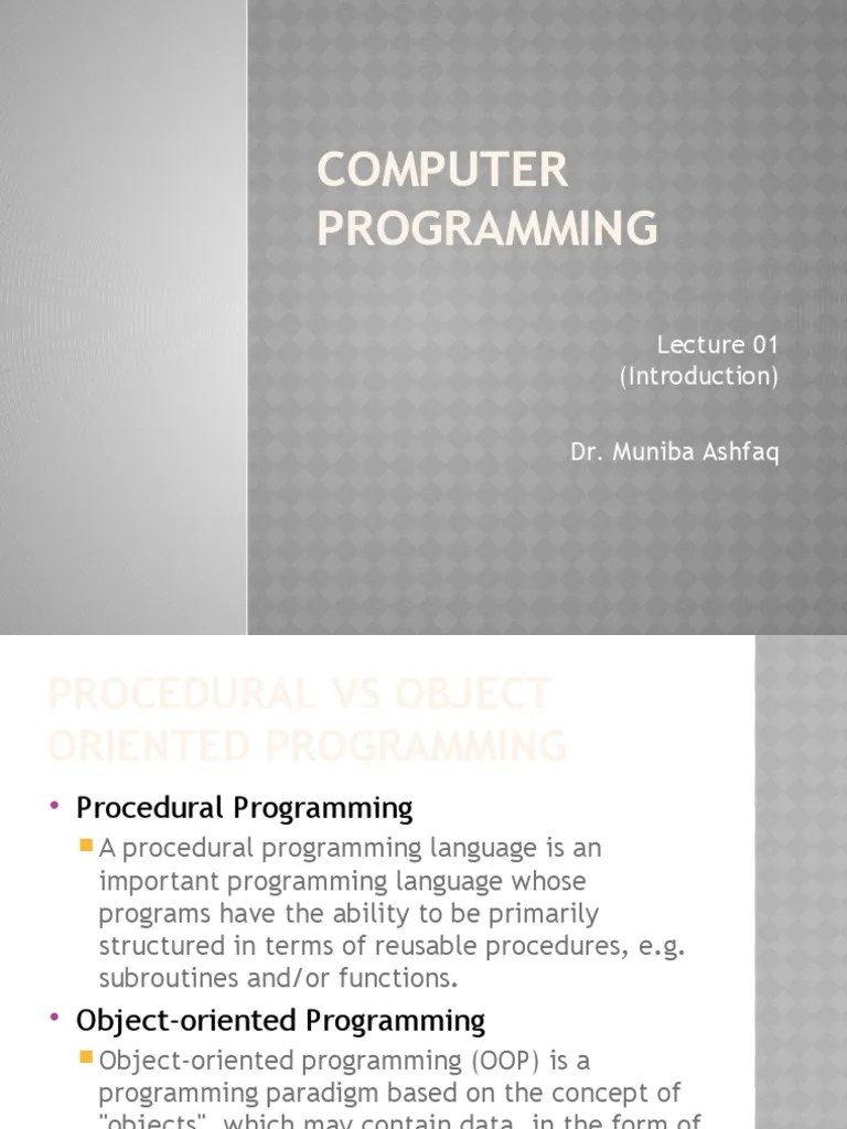 Computer Programming 01 | PDF
