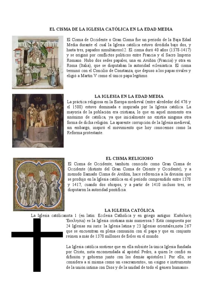 El Cisma De La Iglesia Católica En La Edad Media | PDF