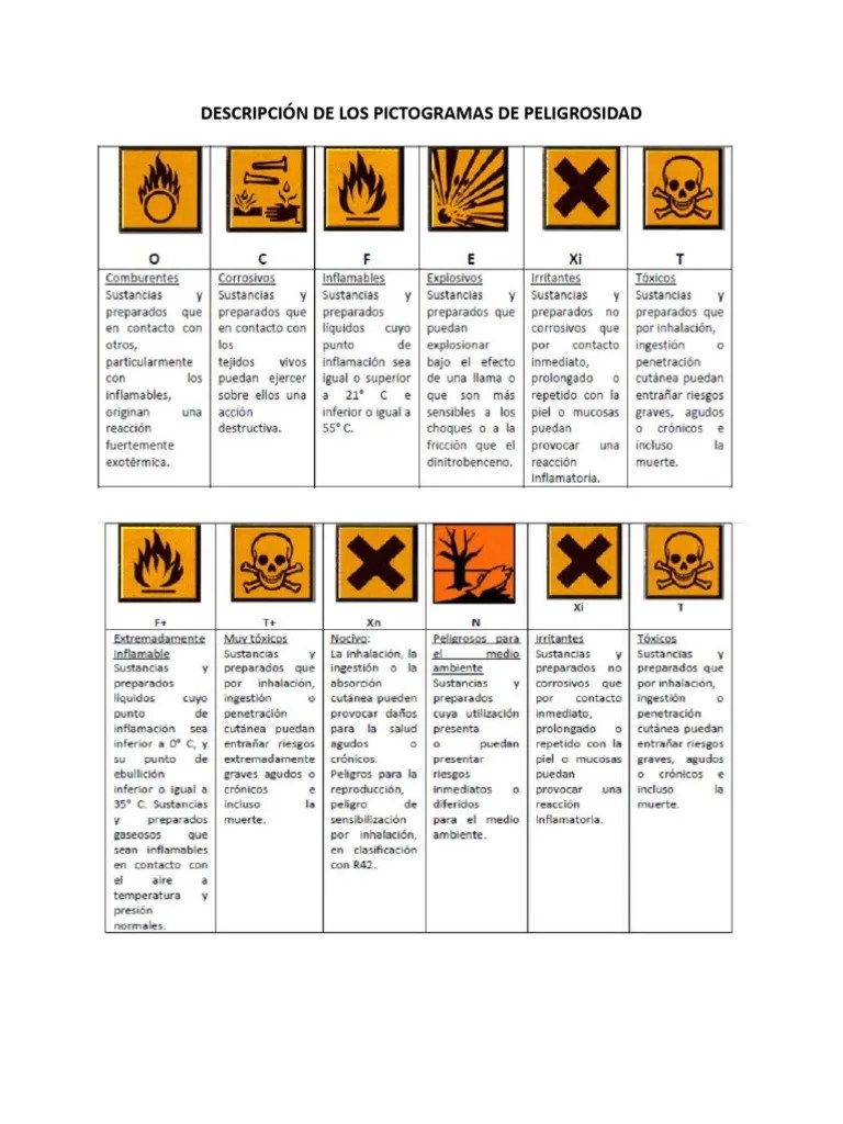 Descripción De Los Pictogramas De Peligrosidad | PDF