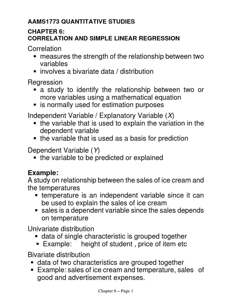 6 Correlation And Regression | PDF