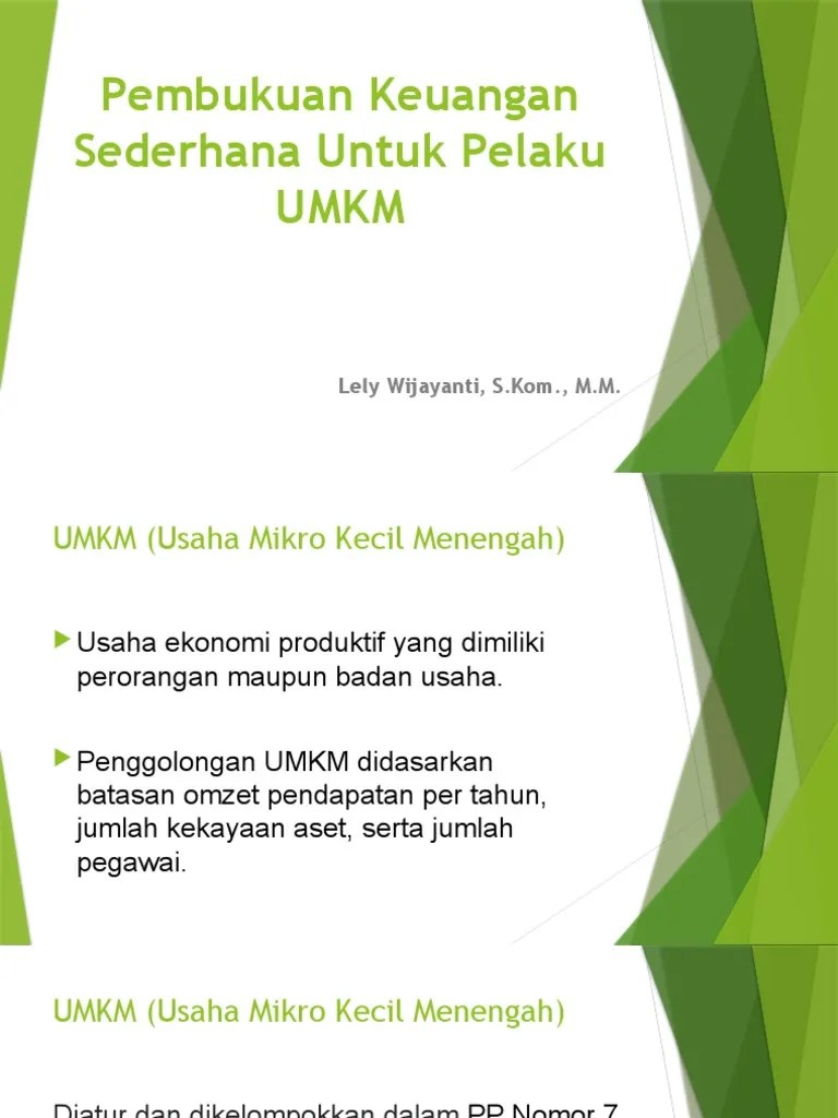 Pelatihan Pembukuan Sederhana Untuk Pelaku Umkm | PDF
