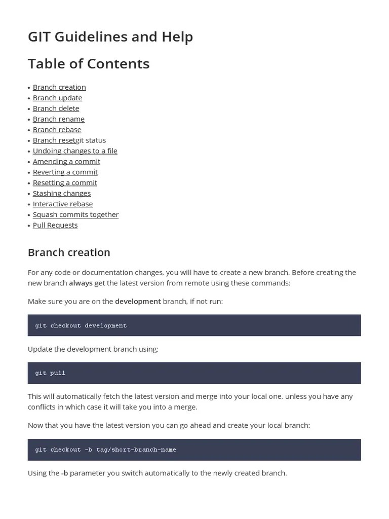 GIT Guidelines | PDF