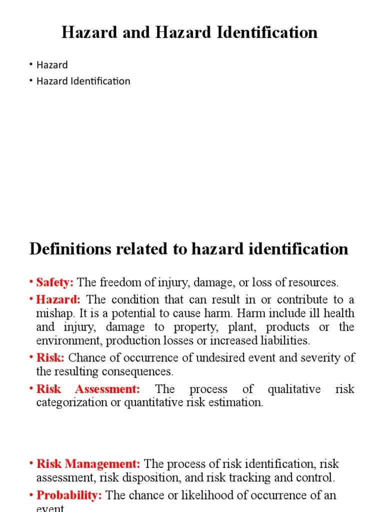 Hazard Identification Chapter | PDF | Risk | Hazards