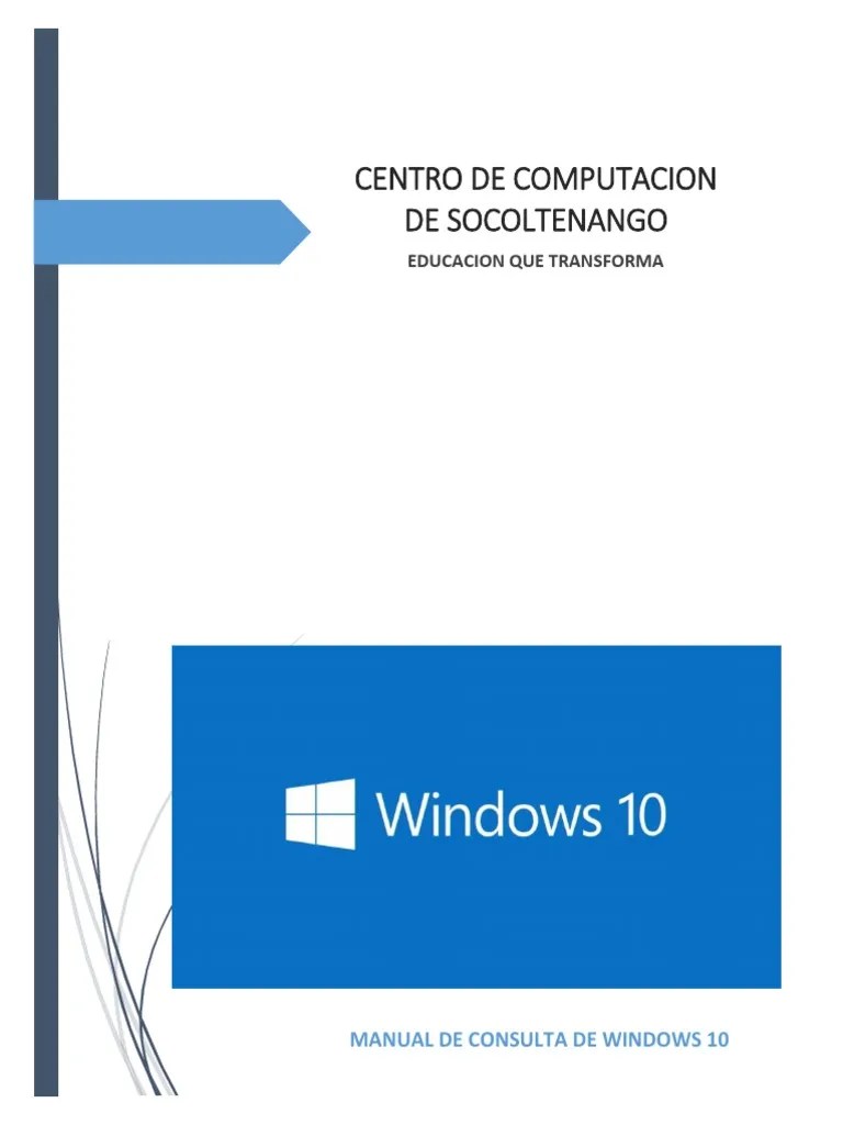 Manual De Windows 10 | PDF | Windows 10 | Microsoft Windows