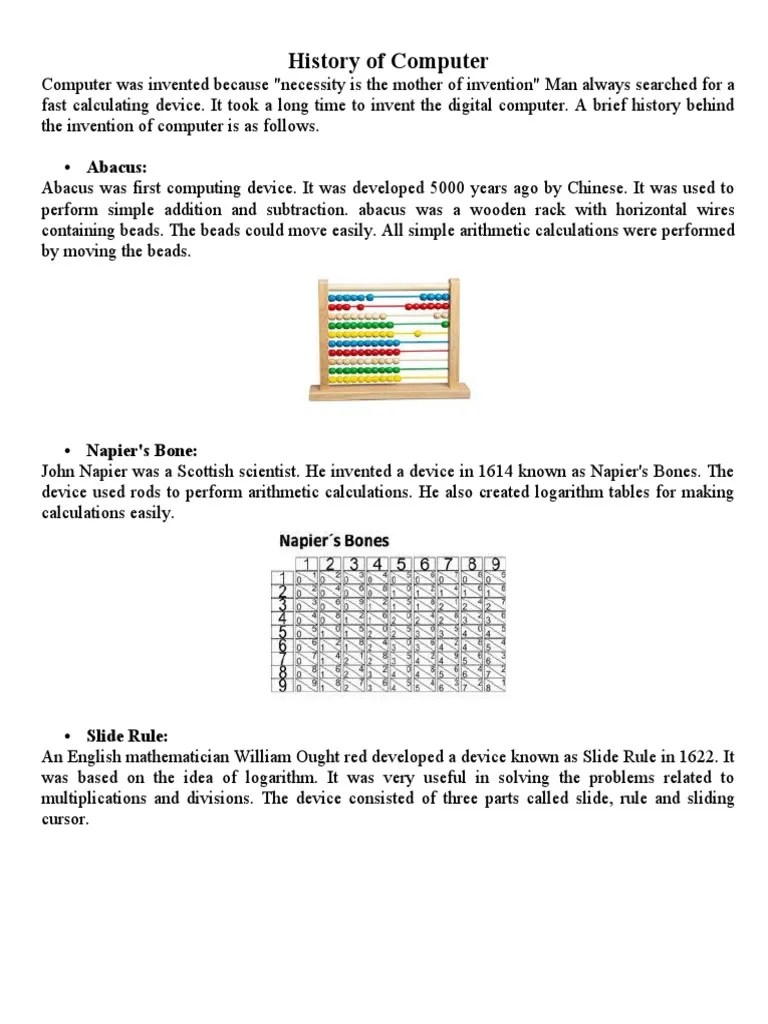 History Of Computer) | PDF